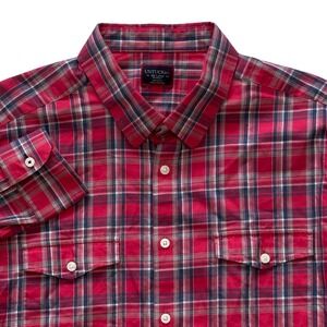 UNTUCKit Shirt Mens‎ XXL Long Sleeve Button Up 2XL Pink Gray Plaid Ojai Flannel
